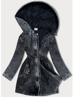 Čierna džínsová bunda s kapucňou (POP7015-K) - Seven