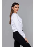 Dámska tenká krátka mikina biela (8B938-1)