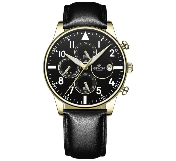 Pánské hodinky Chronograph Sapphire Black and Gold model 21807527 - Giewont Pánské hodinky Chronograph Sapphire Black and Gold model 21807527 - Giewont