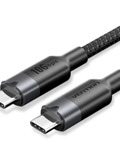 Kábel USB-C na USB-C Vention USB 3.2 5A 10Gbps 1m čierny