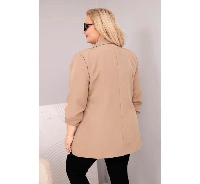 Dámské sako Plus Size elegantní tmavě model 22022751 - K-Fashion