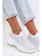 Dámské Sportovní Textilní Baleríny s Dekorací Bílé model 22107408 - Boto