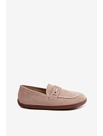Barefoot mokasíny se zlatým detailem béžové model 22368159 - Boto