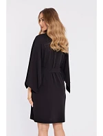 model 22040591 Šaty s ozdobnými širokými rukávy černé - Moe model 22040591 Šaty s ozdobnými širokými rukávy černé - Moe