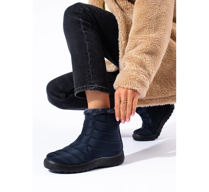 Pohodlné snehové topánky ženy tmavomodrá platforma Pohodlné snehové topánky ženy tmavomodrá platforma