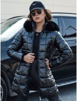 dámská prošívaná zimní bunda s kapucí černá Dstreet model 21980320 - FashionStreet