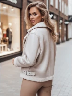 Dámská semišová bunda s ovčí kůží bílá Dstreet model 21995420 - FashionStreet