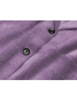 Krátky fialový vlnený prehoz cez oblečenie typu alpaka (7108-1)