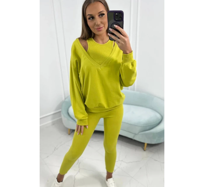 model 18752914 set halenka + top + legíny kiwi - K-Fashion model 18752914 set halenka + top + legíny kiwi - K-Fashion