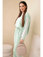 Dámský viskózový máslový komplet s lampasy tmavý model 22011676 - K-Fashion