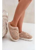 Kožené Pantofle S Tmavě Béžové model 21680853 - Boto Kožené Pantofle S Tmavě Béžové model 21680853 - Boto