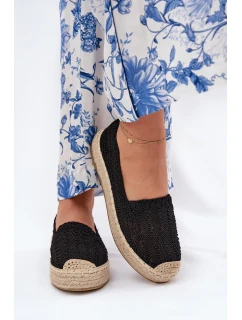 Espadryle Damskie Na Platformie Vinceza 17392 Czarne