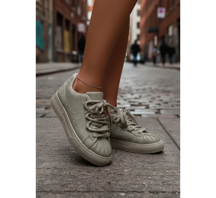 Ozdobené dámské tenisky zelené Calissea