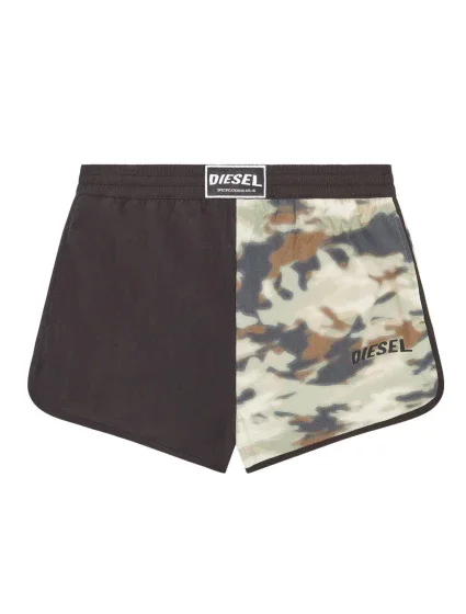 Pánske kúpacie kraťasy A09681 0SHAL E4944 khaki/čierna - Diesel