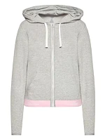 Mikina s kapucňou QS5667E šedá a ružová - Calvin Klein