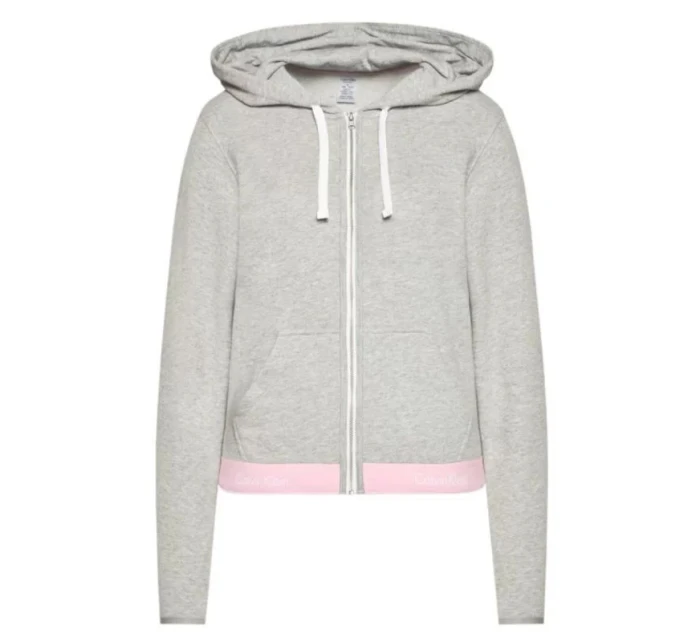 Mikina s kapucňou QS5667E šedá a ružová - Calvin Klein