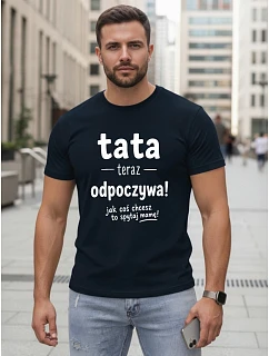 Koszulka męska z nadrukiem na granatowy model 22217777 - FashionStreet
