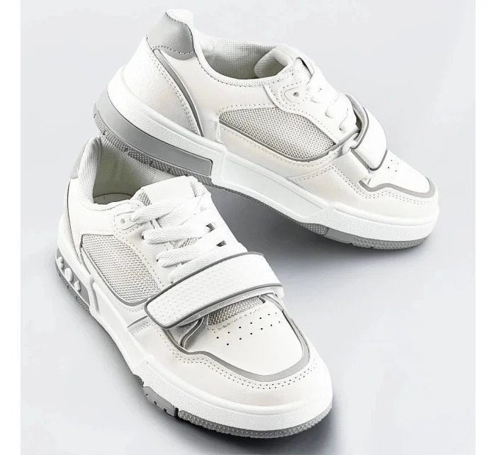 Bielo-šedé dámske dvojfarebné tenisky "adidasky" (AD-585)