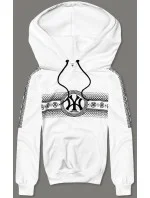 Biela pánska mikina s kapucňou (8B1100-1)