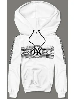 Biela pánska mikina s kapucňou (8B1100-1)