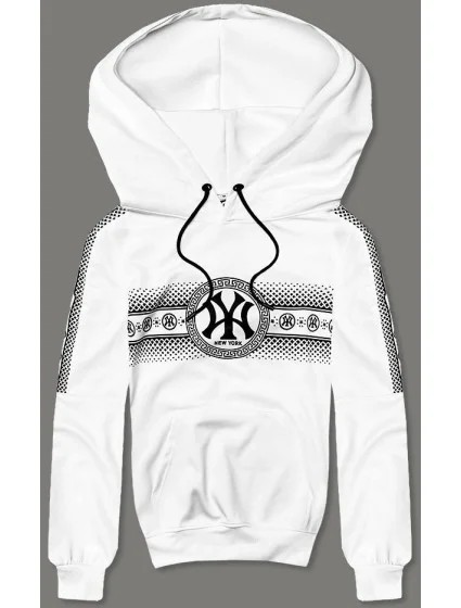 Biela pánska mikina s kapucňou (8B1100-1)