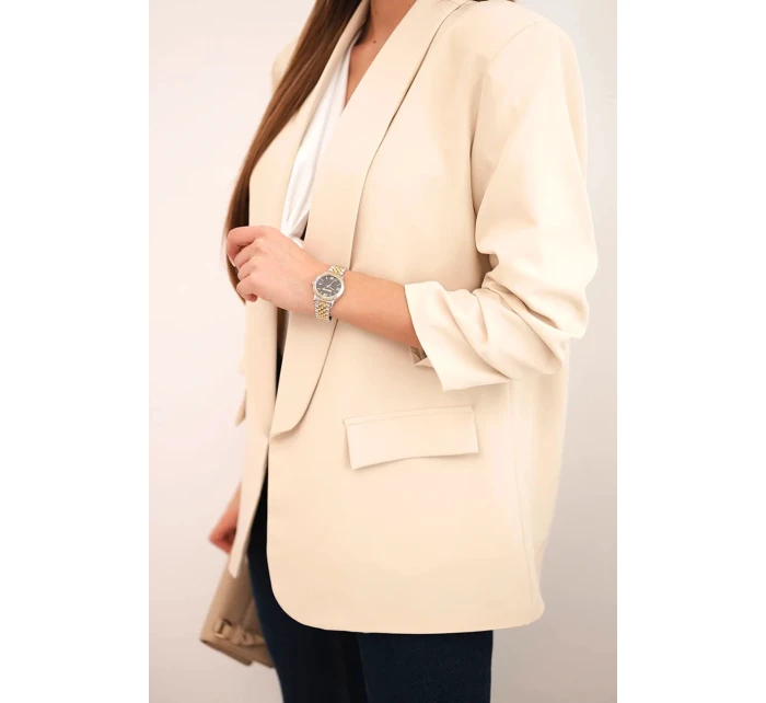 Bunda s klopami elegantná béžová