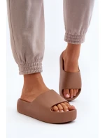 Damskie Klapki Na Grubej Podeszwie Brązowe Oreithano Damskie Klapki Na Grubej Podeszwie Brązowe Oreithano