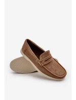 Mužské mokasíny z ekologického semiše béžové model 21666698 - EVENTO