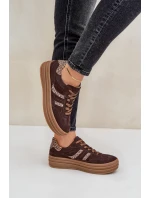 model 21679935 Semišové Sneakersy Na Platformě Leopardí Čokoládové - Zazoo
