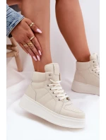 Vysoké dámské sneakers na platformě béžové model 21693386 - EVENTO Vysoké dámské sneakers na platformě béžové model 21693386 - EVENTO