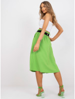 Svetloružová trapézová midi sukňa s vreckami