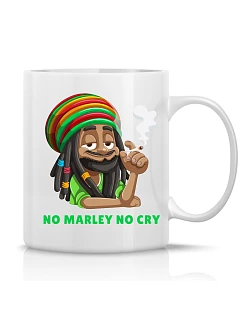 BOB MARLEY - klasický bílý keramický hrníček 300 ml